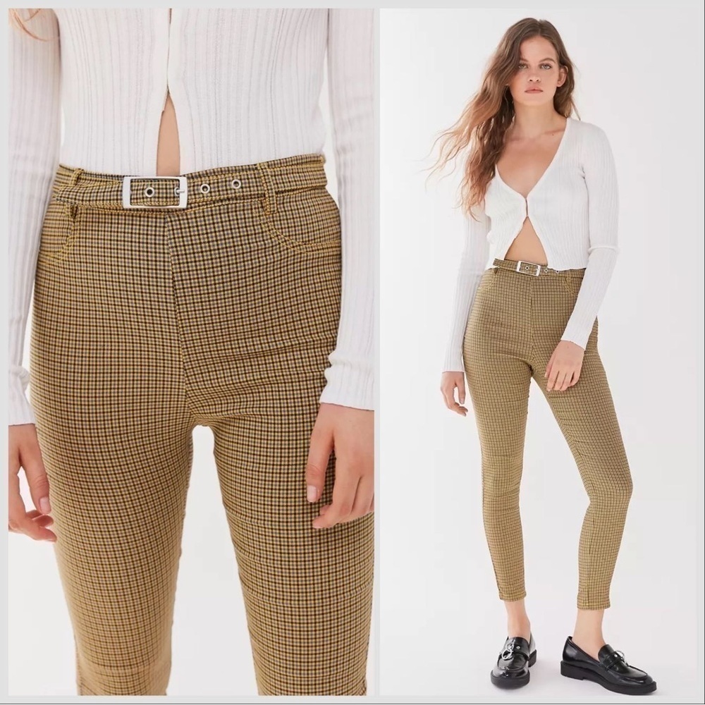 Urban Outfitters Yellow Neve Belted High Waist Cigarette Pant Women’s Size 0